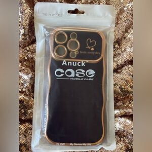 iPhone 14 PROMAX dark purple and Rose Gold  Case- NWT